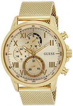GUESS Men's Guess Mens Watch - Porter Gold 44mm Gold-Tone Steel Bracelet &amp; Case Quartz Watch W1310G2