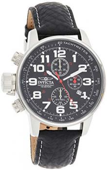 Invicta Men's 2770 &quot;Force Collection&quot; Stainless Steel Left-Handed Watch With Black-Leather Strap