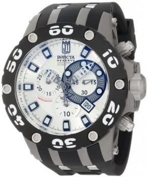 Jason Taylor for Invicta Collection 12948 Reserve Chronograph Silver Sunray Dial Black Polyurethane Watch