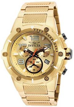Invicta Men's Speedway Quartz Watch with Stainless Steel Strap, Gold, 30 (Model: 19529)