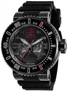 Invicta Men's Star Wars Stainless Steel Quartz Watch with Silicone Strap, Black, 29.8 (Model: 27667)