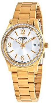 Citizen Quartz Crystal White Dial Ladies Watch EV0042-53A