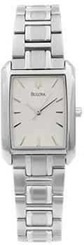 Bulova Silver Sunray Sticks Dial Stainless Steel Quartz Ladies Watch 96L122