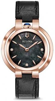 Bulova Womens Analogue Classic Quartz Watch with Leather Strap 97P139