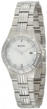 Bulova Women's 96R136 Diamond Case Mother-Of-Pearl Dial Bracelet Watch