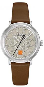 Bulova Women's Quartz Stainless Steel and Leather Dress Watch, Color:Brown (Model: 96L211)