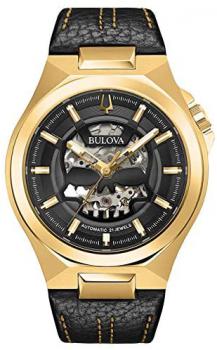Bulova Men's Analog Automatic Watch with Leather Strap 97A148