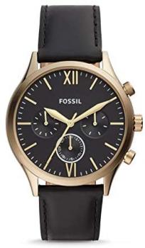Fossil Fenmore Midsize Multifunction Black Leather Watch BQ2410