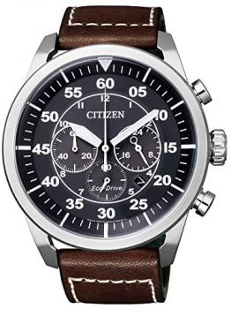 Citizen Men's Eco-Drive CA4210-16E Silver Leather Dress Watch