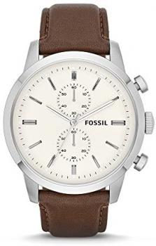 Fossil Men's FS4865 Townsman Stainless Steel Watch with Brown Leather Band