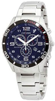 Citizen AT2121-50L Men's Eco-Drive Chrono Blue Dial Bracelet Watch