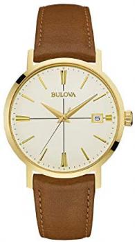 Bulova mens 97B151 20mm Leather Calfskin Brown Watch Bracelet