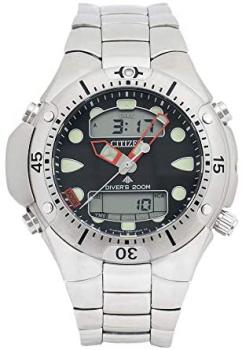 Citizen Men's JP1060-52E Silver Stainless-Steel Quartz Watch with Black Dial
