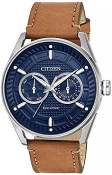 Citizen Men's Drive Stainless Steel Quartz Leather Calfskin Strap, Brown, 22 Casual Watch (Model: BU4020-01L)