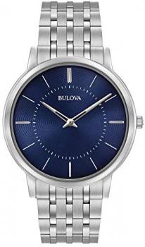 Bulova Men's Quartz Stainless Steel Dress Watch, Color:Silver-Toned (Model: 96A188)