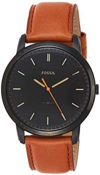 Fossil Men's Minimalist Stainless Steel and Leather Slim Casual Quartz Watch