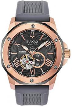 Men's Bulova Marine Star Automatic Grey Dial Watch 98A228