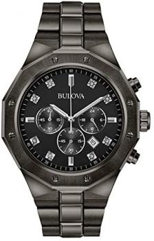 Bulova Men's Analog-Quartz Watch with Stainless-Steel Strap, Grey, 24 (Model: 98D142)
