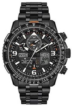 Men's Citizen Eco-Drive Promaster Skyhawk A-T Chronograph Black Bracelet Watch JY8075-51E