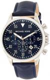 Michael Kors Men's Gage Stainless Steel Quartz Leather Strap, Blue, 22 Casual Watch (Model: MK8617)