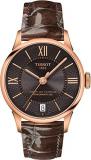 Tissot Chemin des Tourelles Powermatic 80 Rose Gold Brown Leather Watch 32mm T099.207.36.448.00