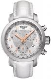 Tissot Men's Stainless Steel Swiss-Quartz Watch with Leather Strap, White, 20 (Model: T0552171603201)