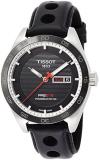 Tissot PRS 516 Powermatic 80 Mens Automatic Watch - Analog Black Face with Second Hand Day Date Sapphire Crystal 80 Hour Power Reserve Watch - Stainless Steel Leather Band Swiss Watch T1004301605100