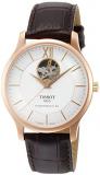 Tissot Tradition Automatic Open Heart T063.907.36.038.00 Silver/Brown Leather Analog Automatic Men's Watch
