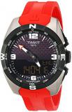 Tissot Men's 'T-Touch Expert' Swiss Quartz Titanium and Silicone Dress Watch, Color:Red (Model: T0914204705700)