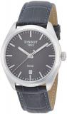 Tissot PR100 Black Dial SS Leather Quartz Men's Watch T1014101644100