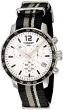 Tissot Men's Stainless Steel Quartz Watch with Nylon Strap, White, 19 (Model: T0954171703710)