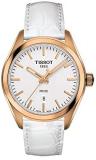 Tissot PR100 T101.210.36.031.01 Women's Watch White Leather band Rose Gold Stainless Steel