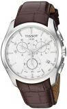 Tissot Men's T0356171603100 Couturier Silver Stainless Steel Chronograph Watch With Brown Leather Band