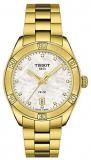 Tissot Women's PR 100 Sport Chic Swiss Quartz Stainless Steel Strap, Gold, 18 Casual Watch (Model: T1019103311601)