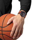 Tissot Men's NBA Special Edition Stainless Steel Quartz Sport Watch with Spalding Leather Strap, Orange  (Model: T1166173605112)
