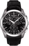 TissotT035.617.16.051.00 Men's Couturier  Black Leather Swiss Quartz Watch with Black Dial