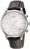 Tissot Men's T063.617.16.037.00 Stainless Steel Tradition Watch with Textured Leather Band