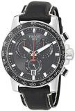 Tissot Men's Stainless Steel Swiss Quartz Watch with Leather Strap, Black (Model...
