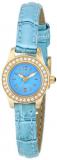 Invicta Women's 14689 Yellow gold Angel Blue Dial Crystal Accented Light Blue Leather Watch