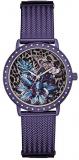 Guess Womens Willow 35 mm Watch W0822L4 Purple Metal Strap Crystal Dial