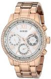 GUESS Women's U0559L3 Sporty Rose Gold-Tone Stainless Steel Watch with Multi-function Dial and Pilot Buckle