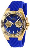 Invicta Women's Bolt Stainless Steel Quartz Watch with Silicone Strap, Blue, 21 (Model: 29196)