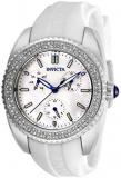 Invicta Women's Angel Stainless Steel Quartz Watch with Silicone Strap, White, 20 (Model: 28486)