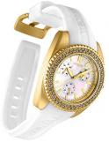Invicta Women's Angel Stainless Steel Quartz Watch with Silicone Strap, White, 20 (Model: 28488)