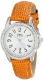 Invicta Women's 16338 Angel Crystal-Accented Stainless Steel Watch with Orange Leather Strap