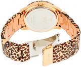 GUESS Women's U0425L3 Brown Patent Watch with Rose Gold-Tone Animal Print