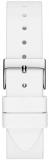 GUESS Women's Stainless Steel Analog Watch with Silicone Strap, White, 17.7 (Model: GW0045L1)