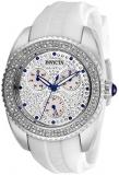 Invicta Women's Angel Stainless Steel Quartz Watch with Silicone Strap, White, 2...