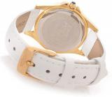 Invicta Women's 15149 Angel 18k Yellow Gold Ion-Plated Stainless Steel Watch with White Leather Band