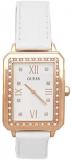 GUESS Factory Women's White and Rose Gold-Tone Analog Watch, NS